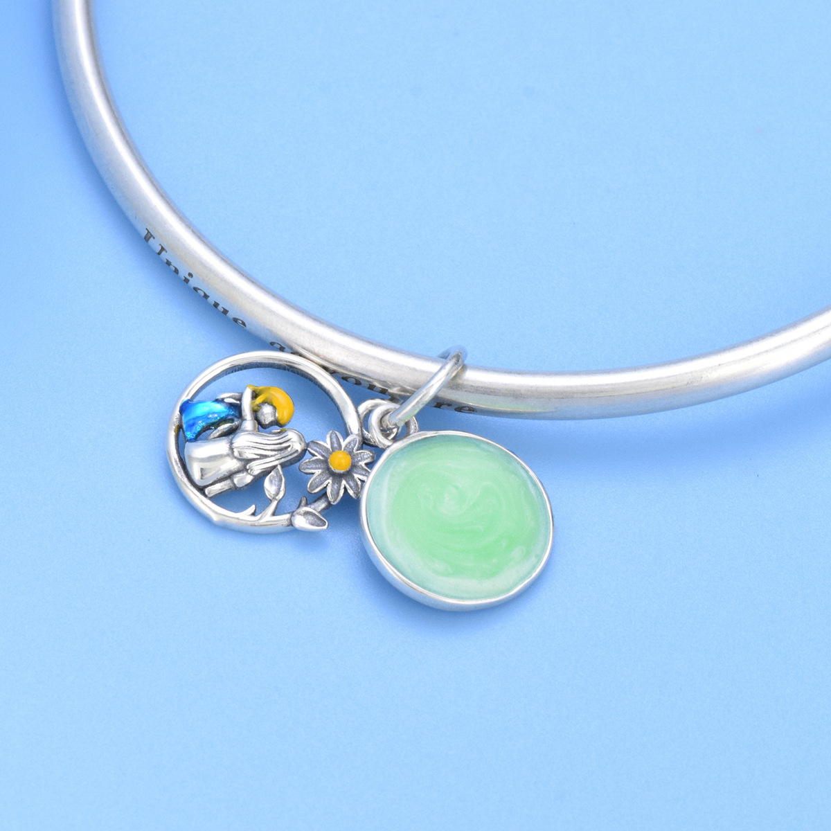 S925 Sterling Silver Beaded DIY Pendant for Couples - Image 4