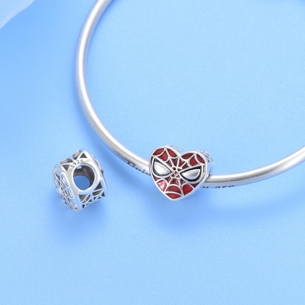 S925 sterling silver beaded DIY pendant spider web - Image 4