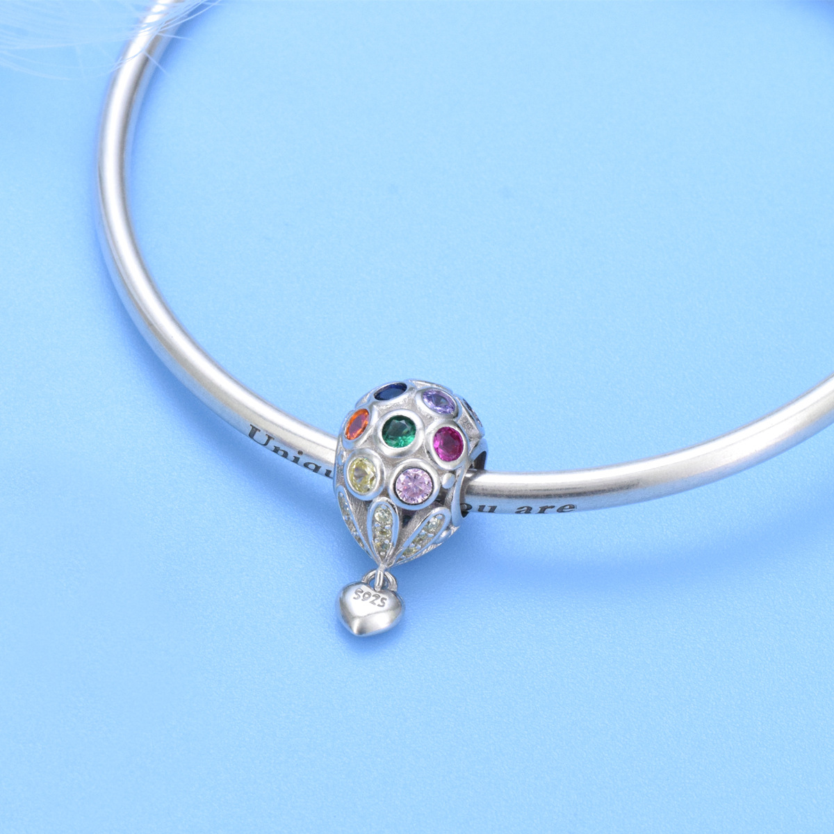 S925 Sterling Silver Beaded DIY Pendant Hot Air Balloon - Image 4