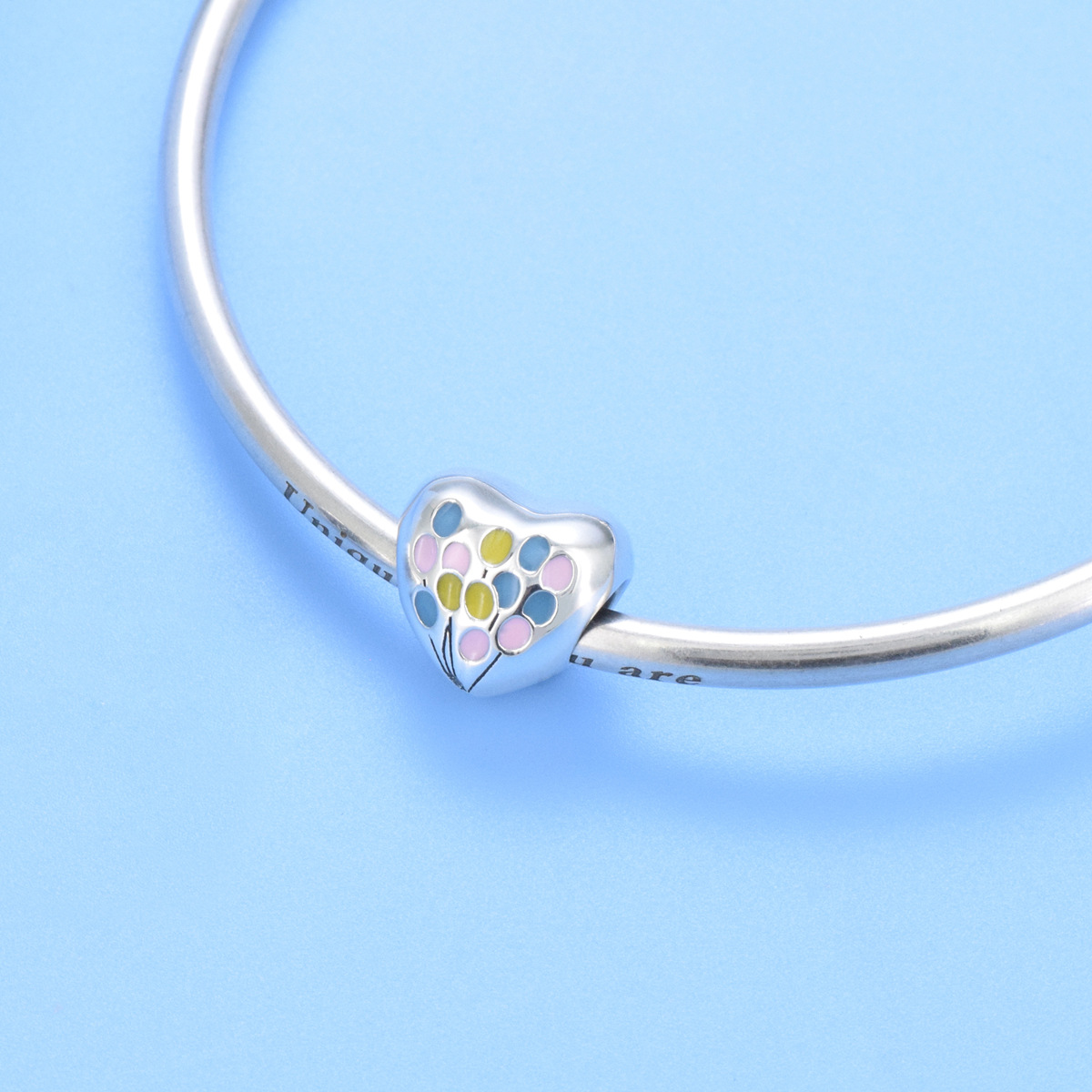 S925 Sterling Silver Beaded DIY Pendant Rainbow Balloon - Image 4