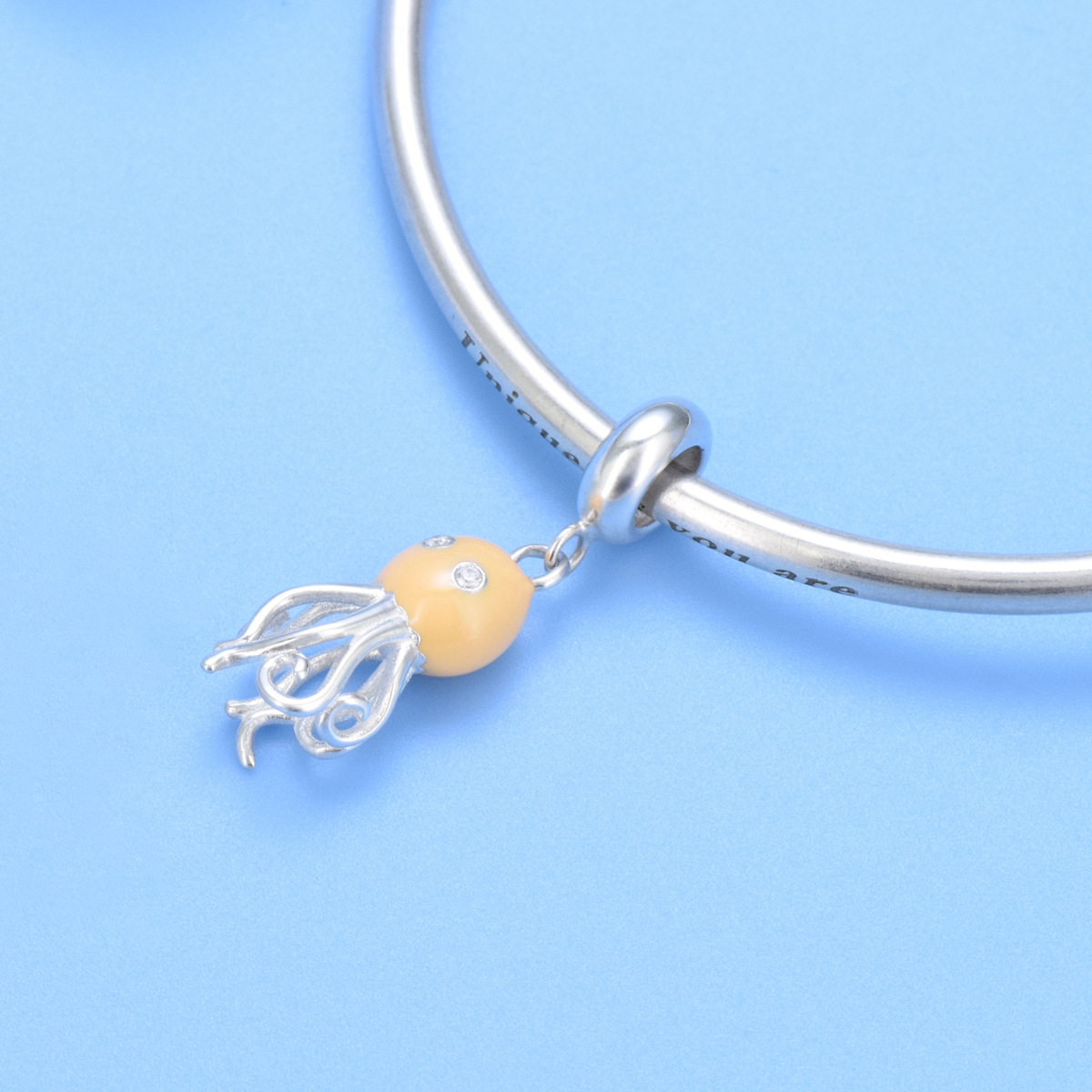 S925 sterling silver beaded DIY pendant octopus - Image 4