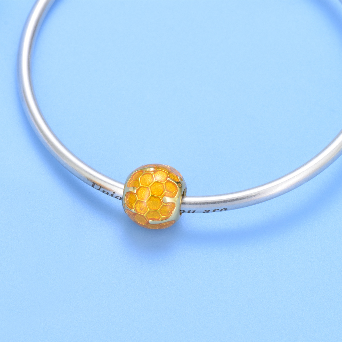 S925 Sterling Silver Beaded DIY Pendant Honeycomb - Image 4