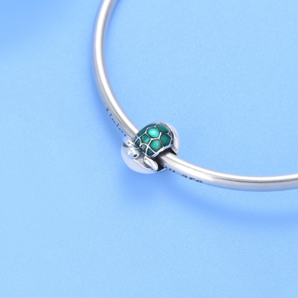 S925 Sterling Silver Beaded DIY Pendant Sea Turtle - Image 4