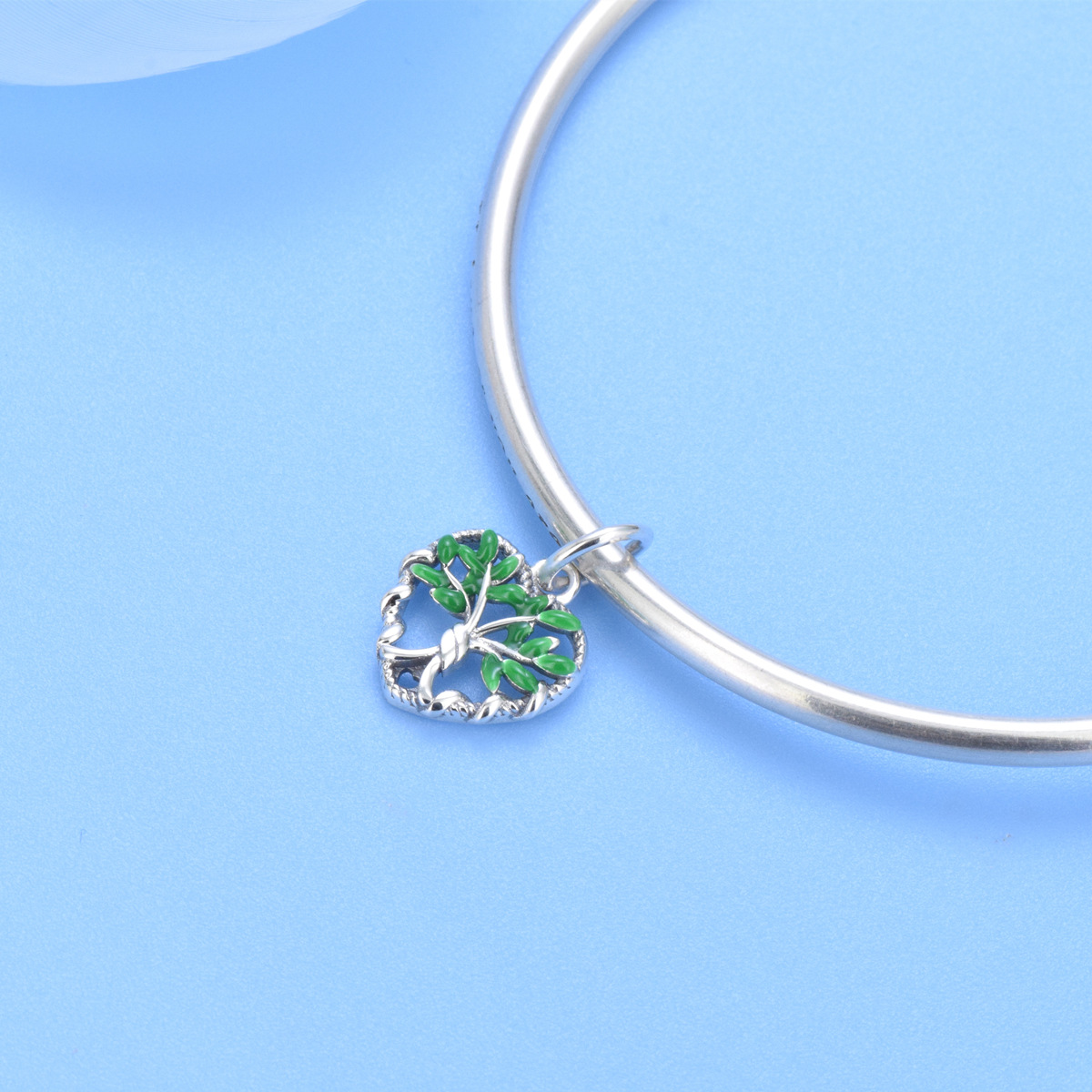 S925 Sterling Silver Beaded DIY Pendant Heart Shaped Tree of Life - Image 4