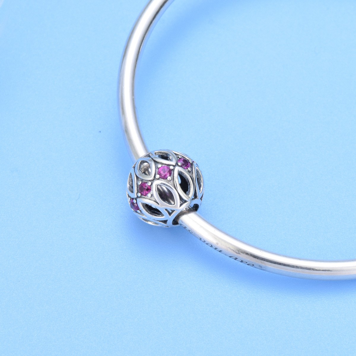 S925 sterling silver beaded DIY pendant cutout - Image 4