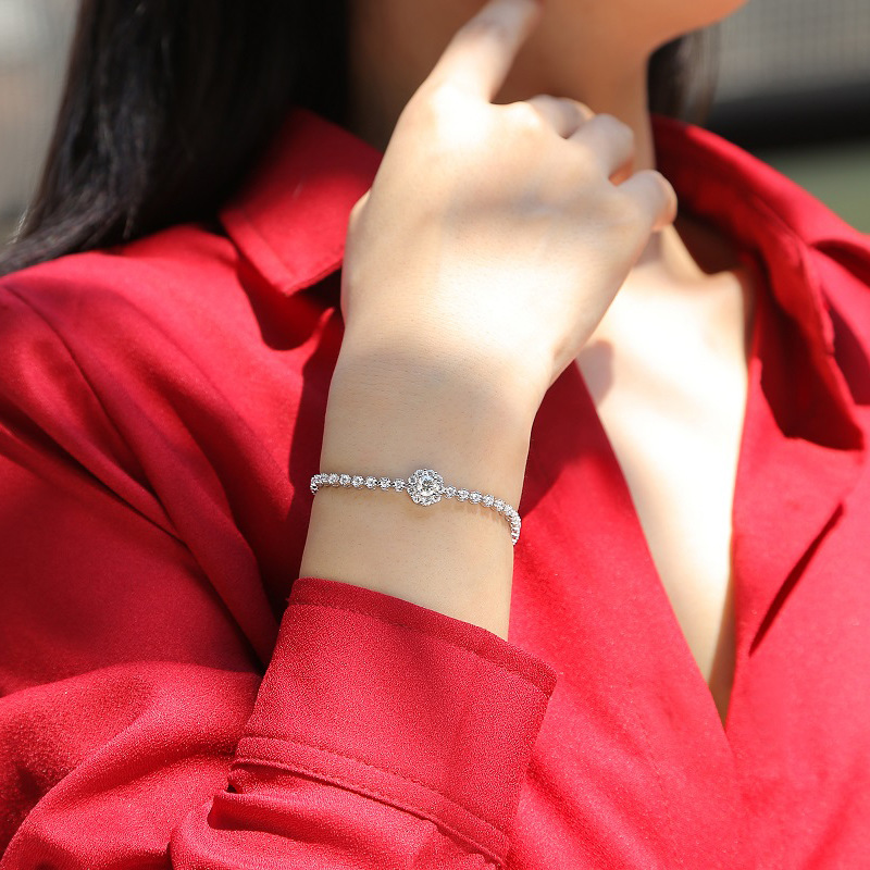 D VVS1 Moissanite Tennis Bracelet S925 Sterling Silver Bracelets with GRA - Image 6