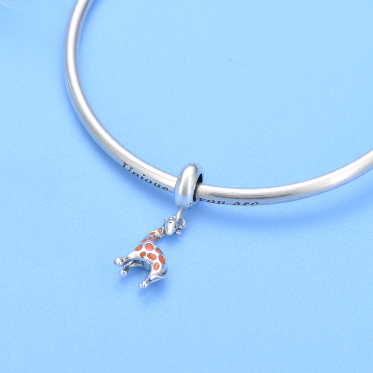 S925 sterling silver beaded DIY pendant giraffe - Image 4