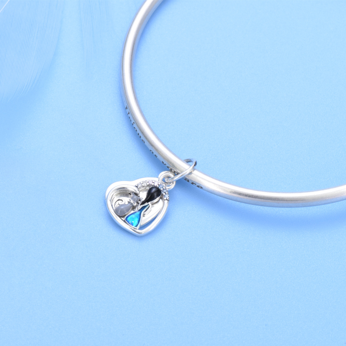 S925 sterling silver beaded DIY pendant love little girl - Image 4