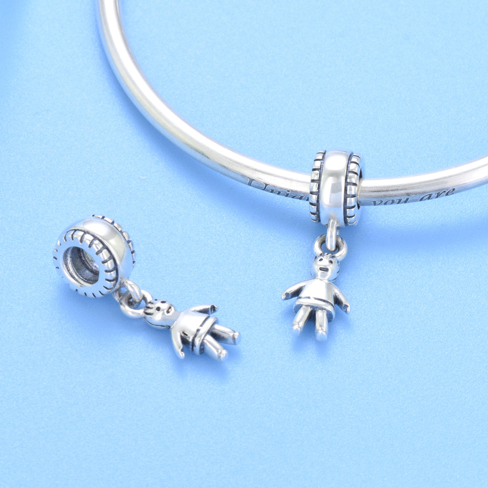 S925 Sterling Silver Beaded DIY Pendant for Boys and Girls - Image 3