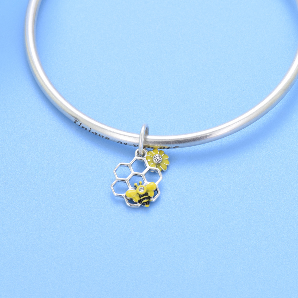 S925 sterling silver beaded DIY pendant little bee - Image 4