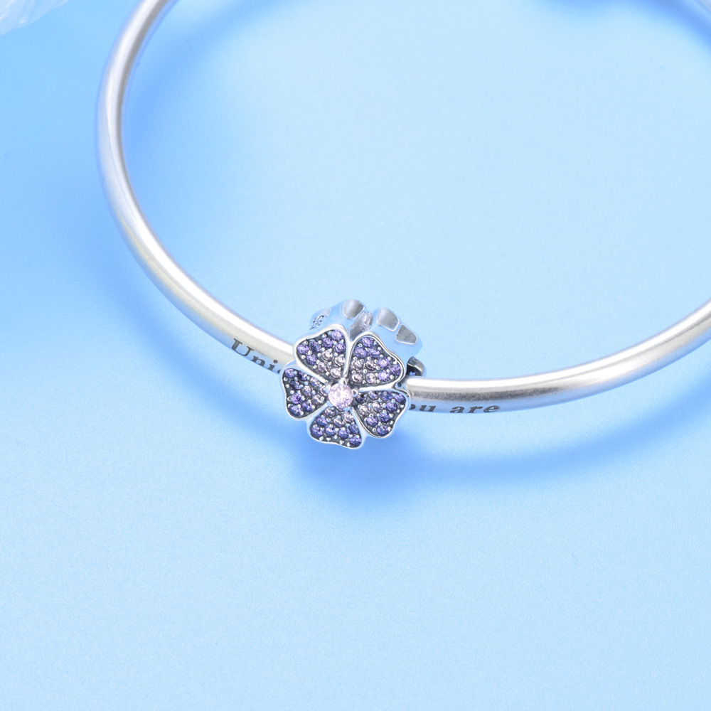 S925 Sterling Silver Beaded DIY Pendant Flowers - Image 4