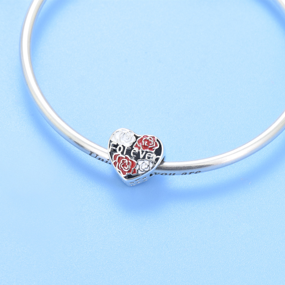 S925 sterling silver beaded DIY pendant rose - Image 4