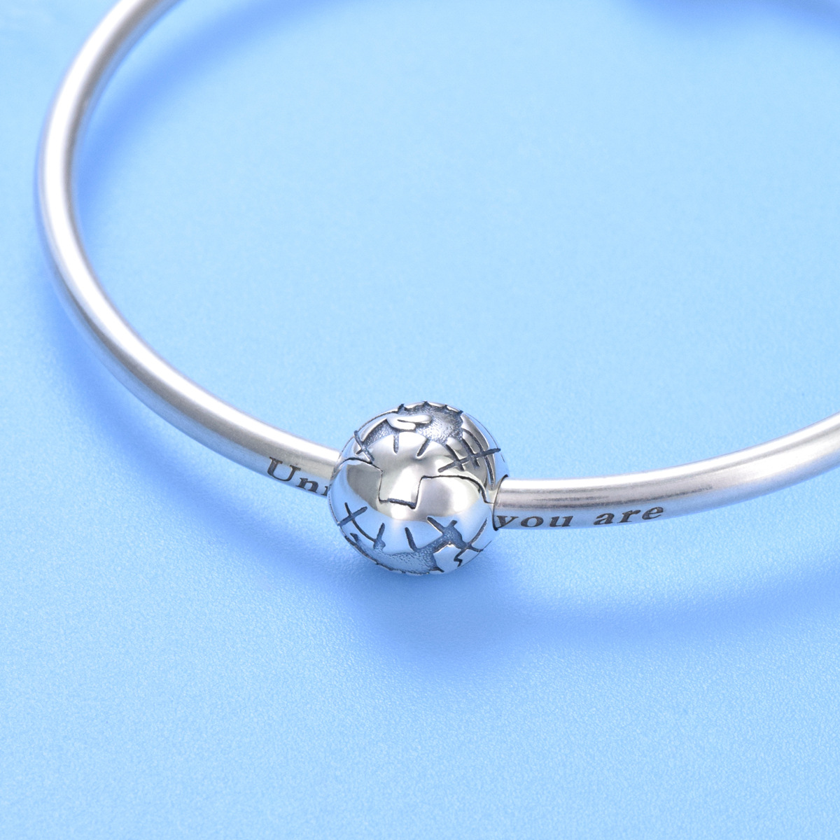 S925 sterling silver beaded DIY pendant earth - Image 4