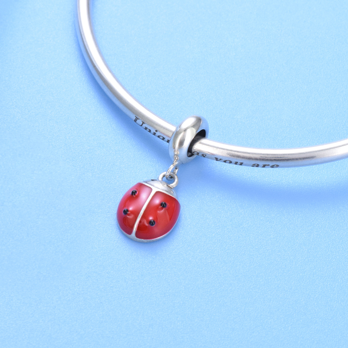 S925 sterling silver DIY beaded pendant seven-star ladybug - Image 4