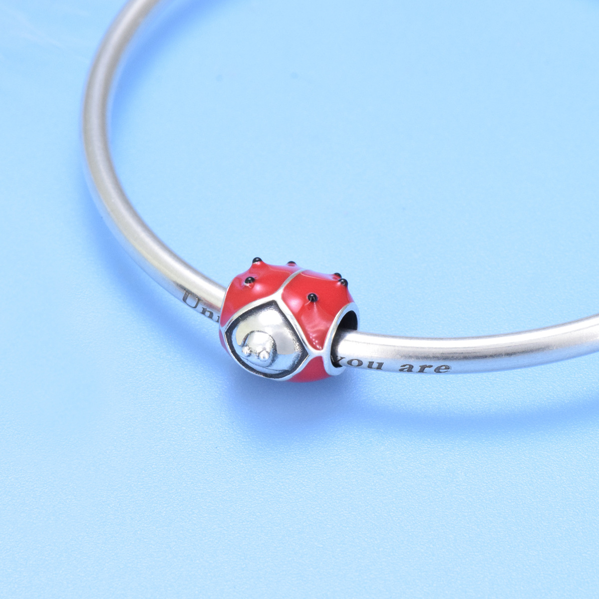 S925 sterling silver bead DIY pendant ladybug - Image 4