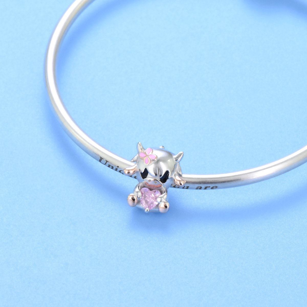 S925 sterling silver bead DIY pendant for small cows - Image 4