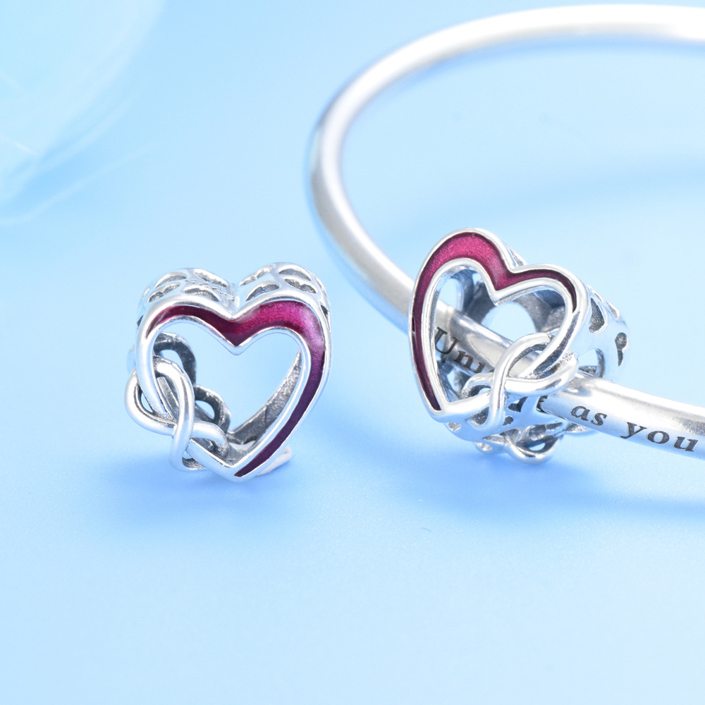 S925 Pure Silver Bead DIY Pendant Love - Image 4