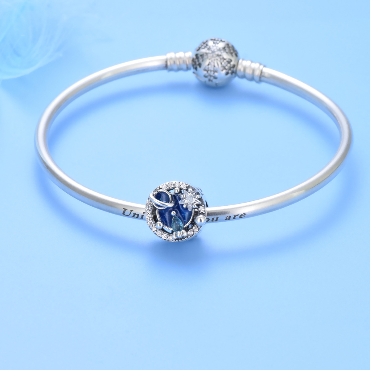 S925 sterling silver bead DIY pendant starry sky - Image 4