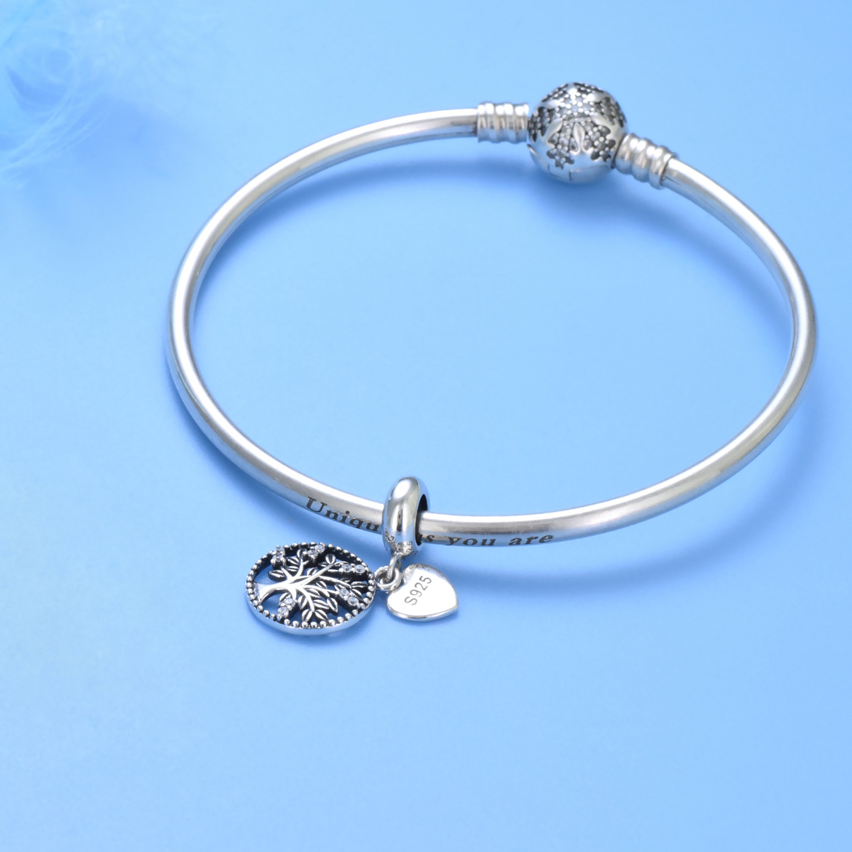 S925 Pure Silver Bead DIY Pendant Family Tree - Image 4