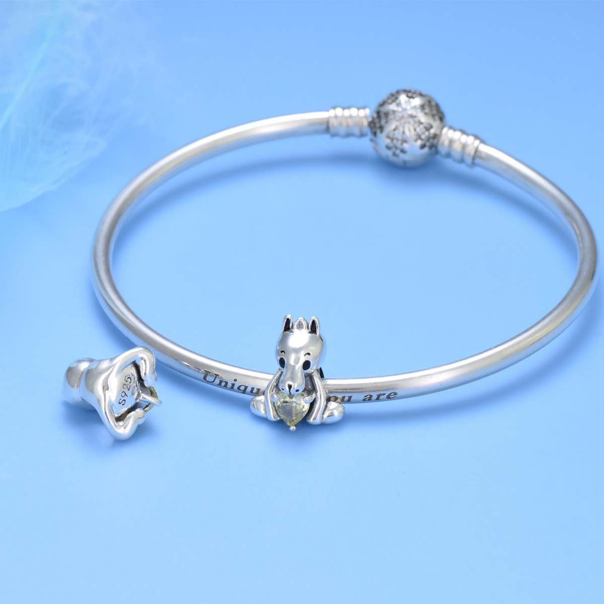 S925 sterling silver bead DIY pendant pony - Image 4