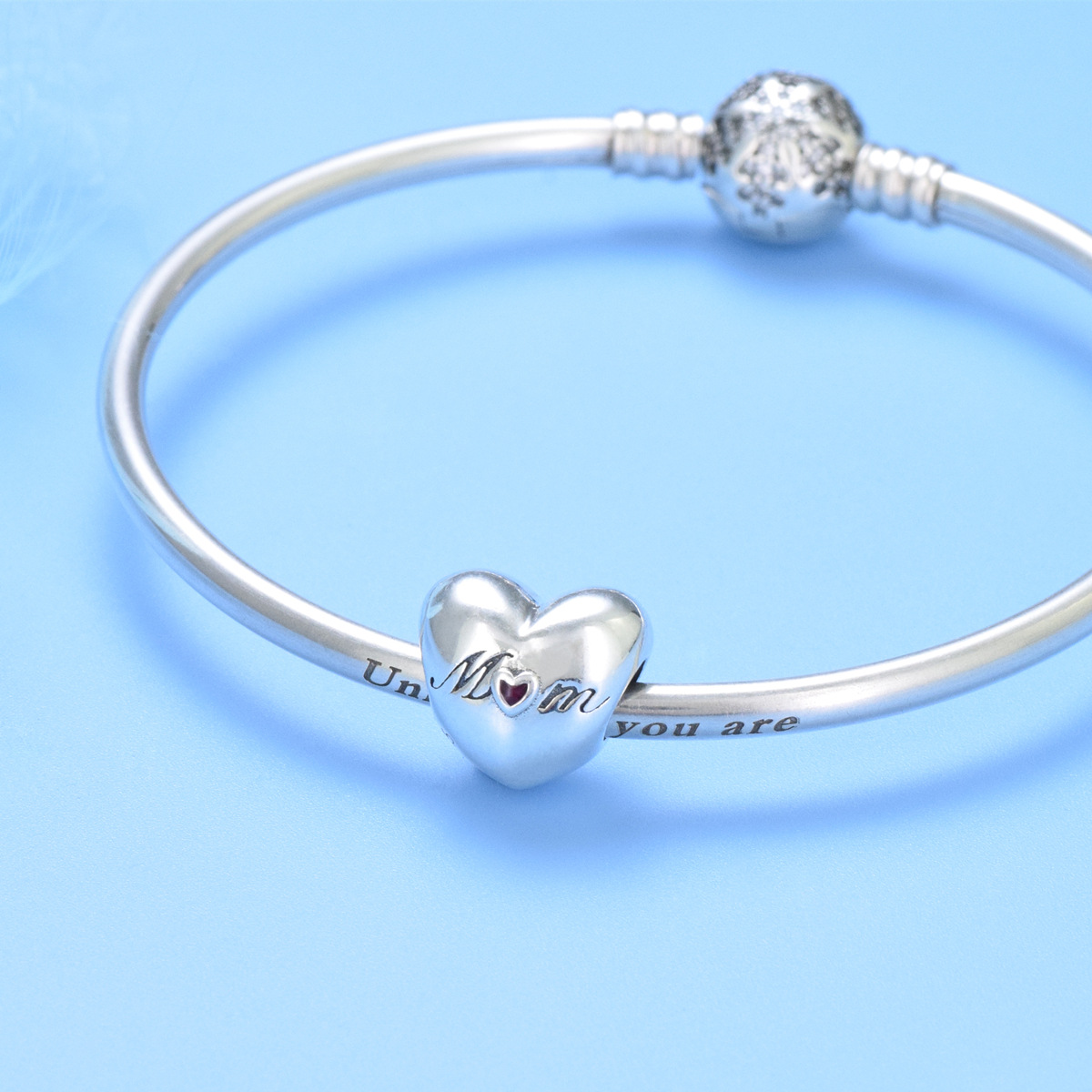 S925 Pure Silver Bead DIY Pendant Love - Image 4