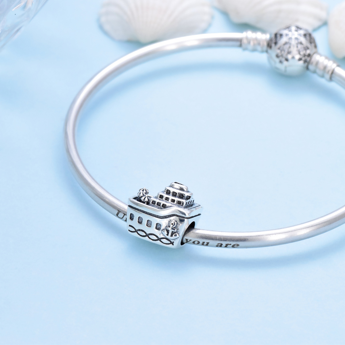 S925 sterling silver bead DIY pendant cruise ship - Image 4