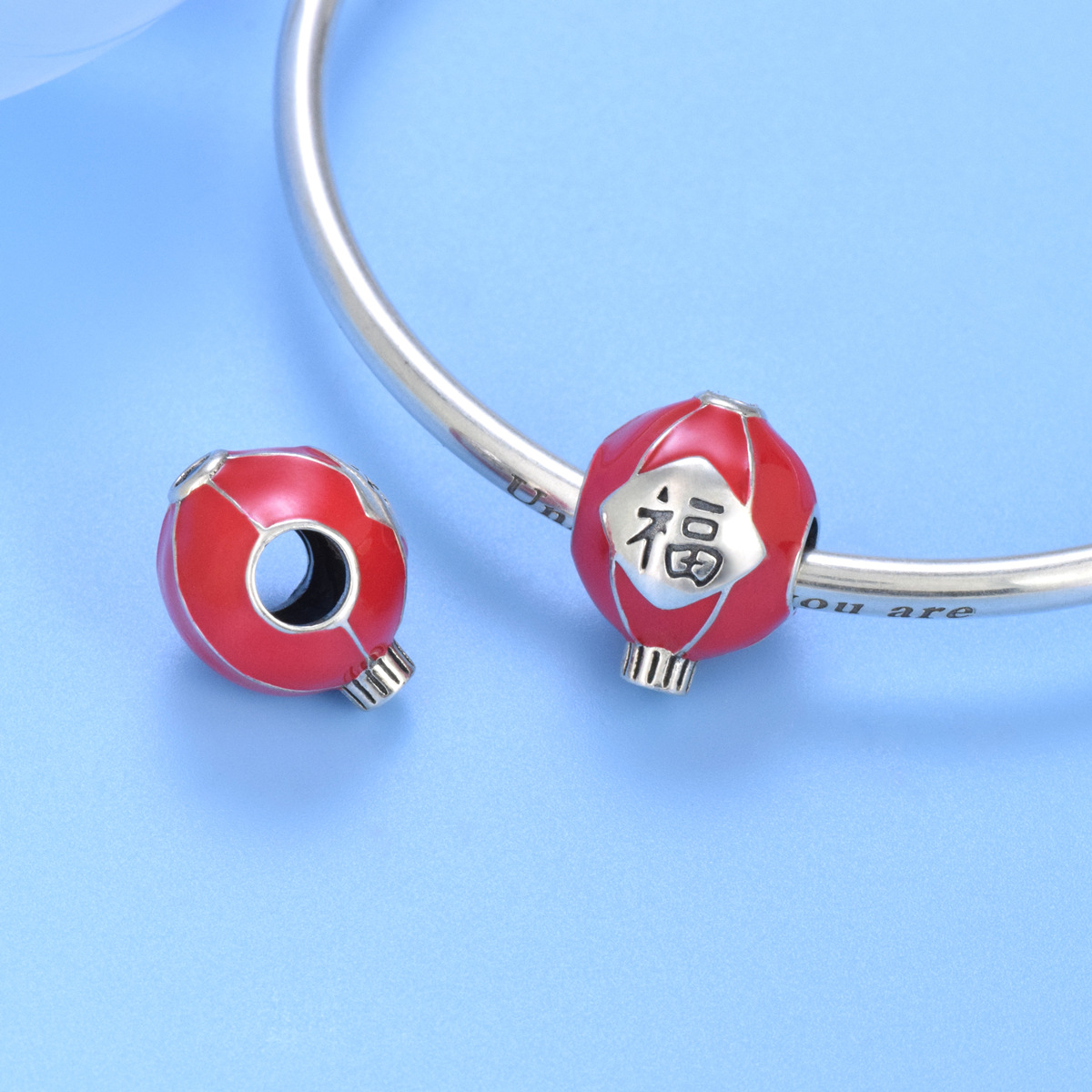 S925 sterling silver bead DIY pendant lantern - Image 4