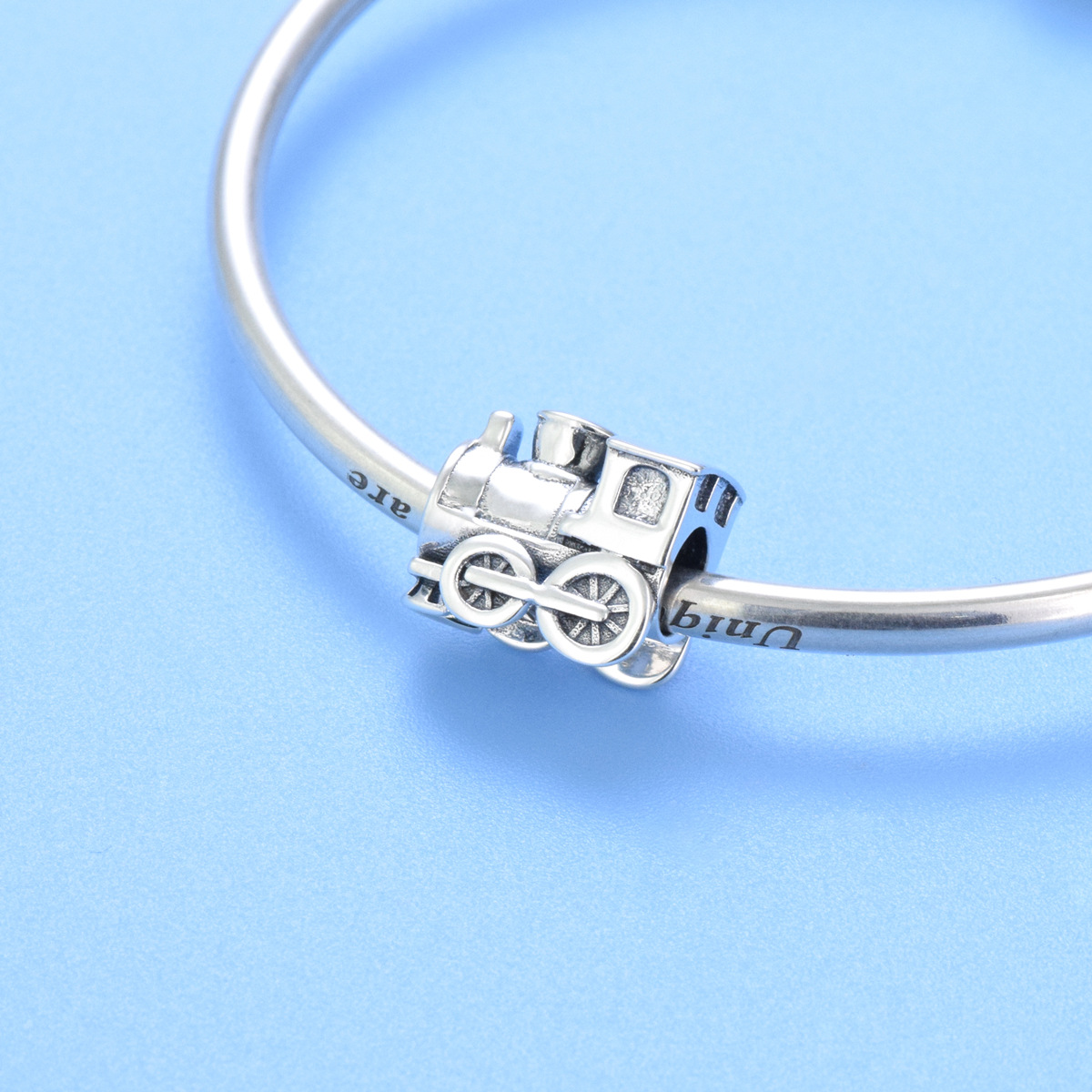 S925 sterling silver bead DIY pendant locomotive - Image 4