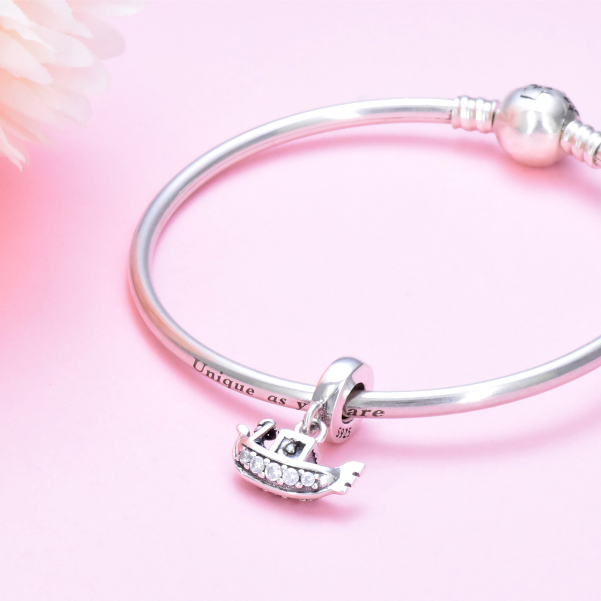 S925 sterling silver bead DIY suspended boat - Image 4