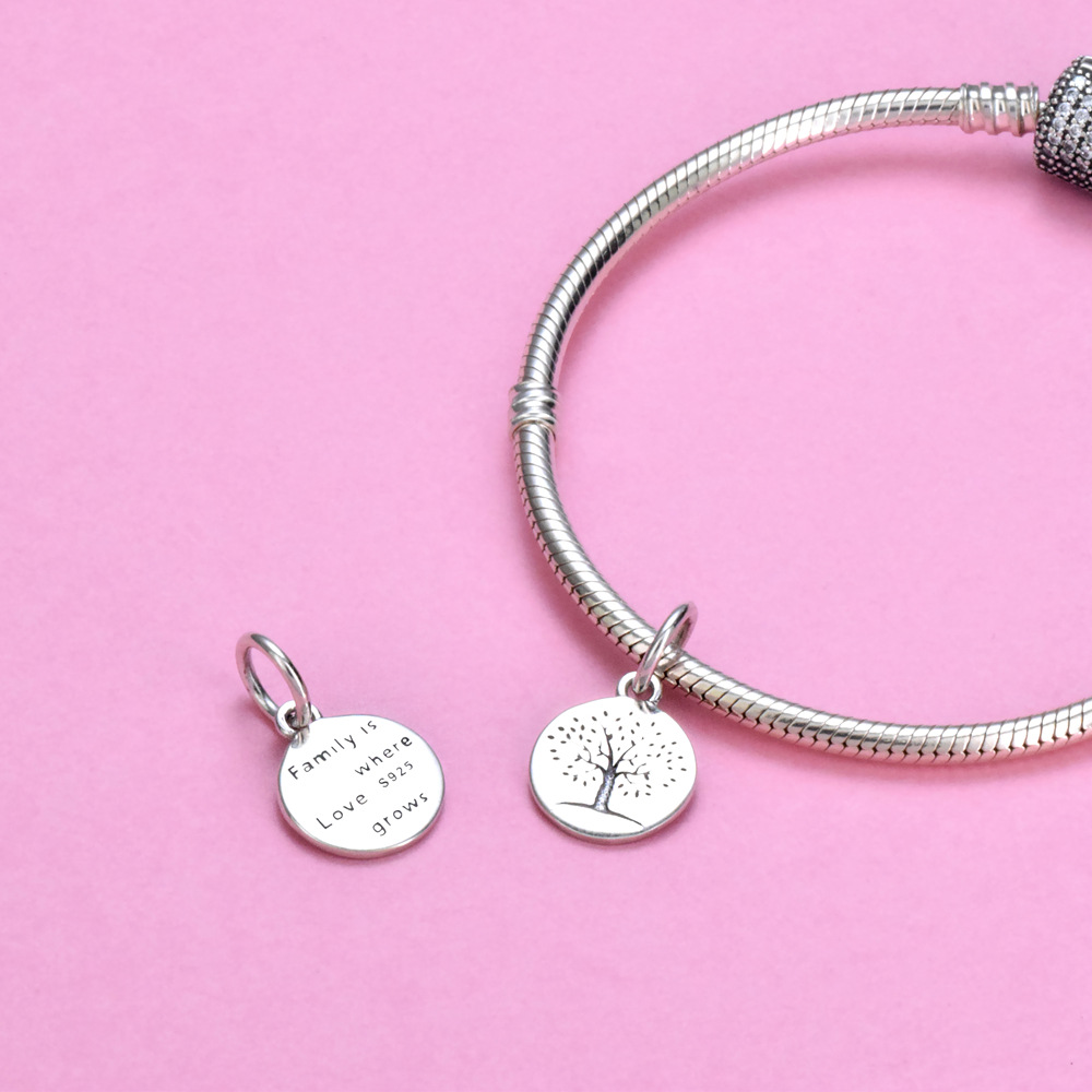 S925 Pure Silver Bead DIY Pendant Family Tree - Image 4