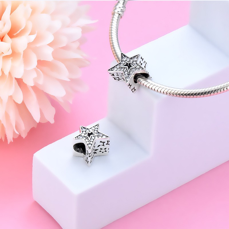 S925 sterling silver bead DIY pendant star - Image 4