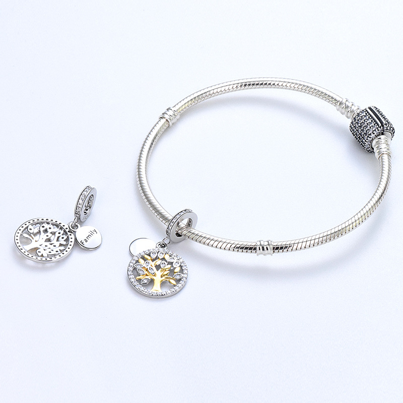 S925 Pure Silver Bead DIY Pendant Family Tree - Image 4