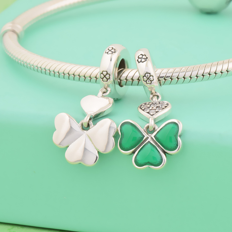 S925 Pure Silver Bead DIY Pendant Love Flower - Image 5