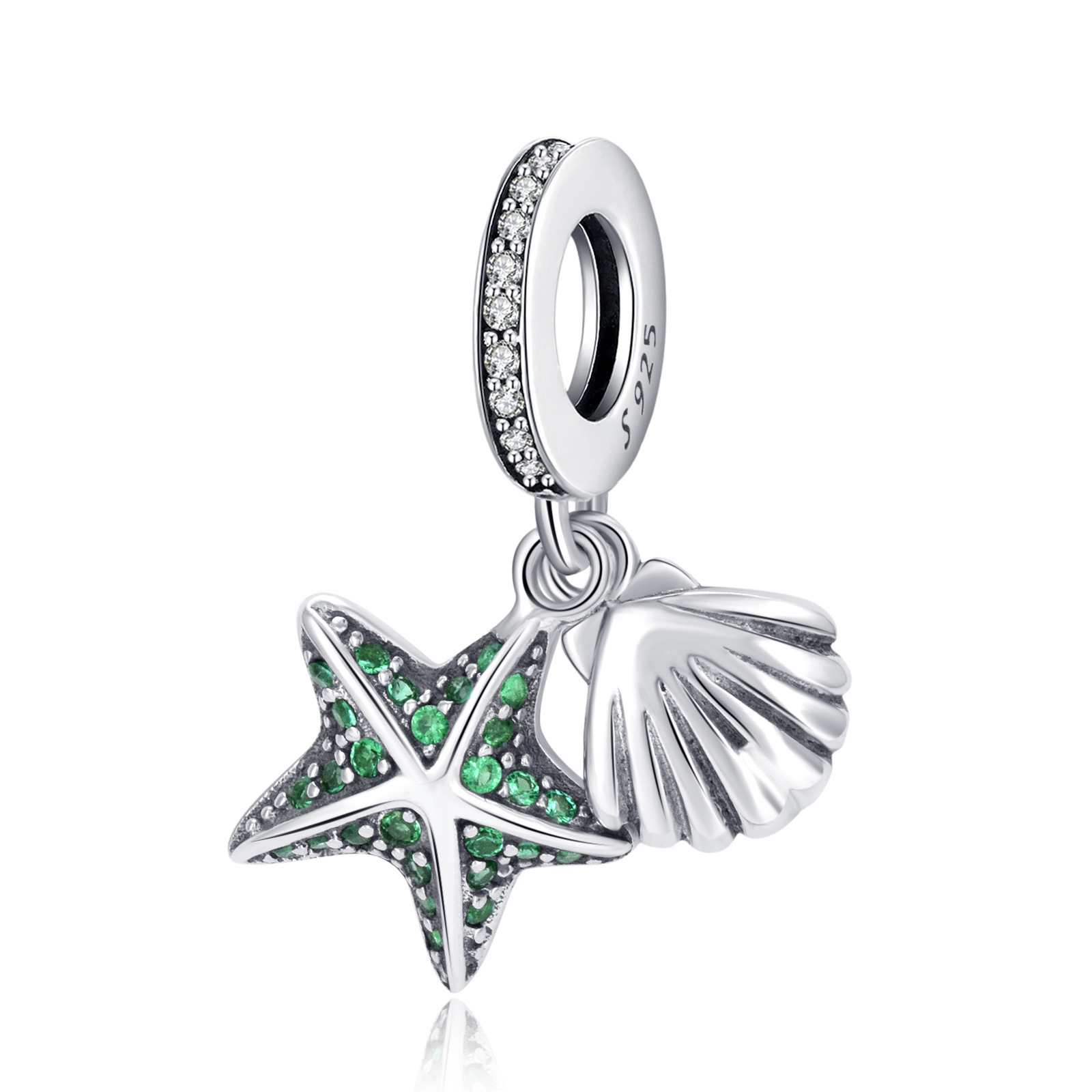 S925 Sterling Silver Beaded DIY Pendant Starfish Shells - Image 2