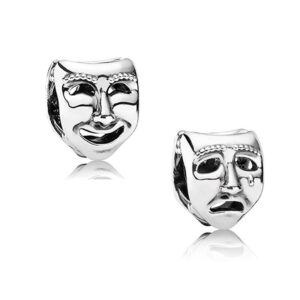 S925 sterling silver beaded DIY pendant smiley face