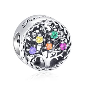S925 Pure Silver Bead DIY Pendant Family Tree