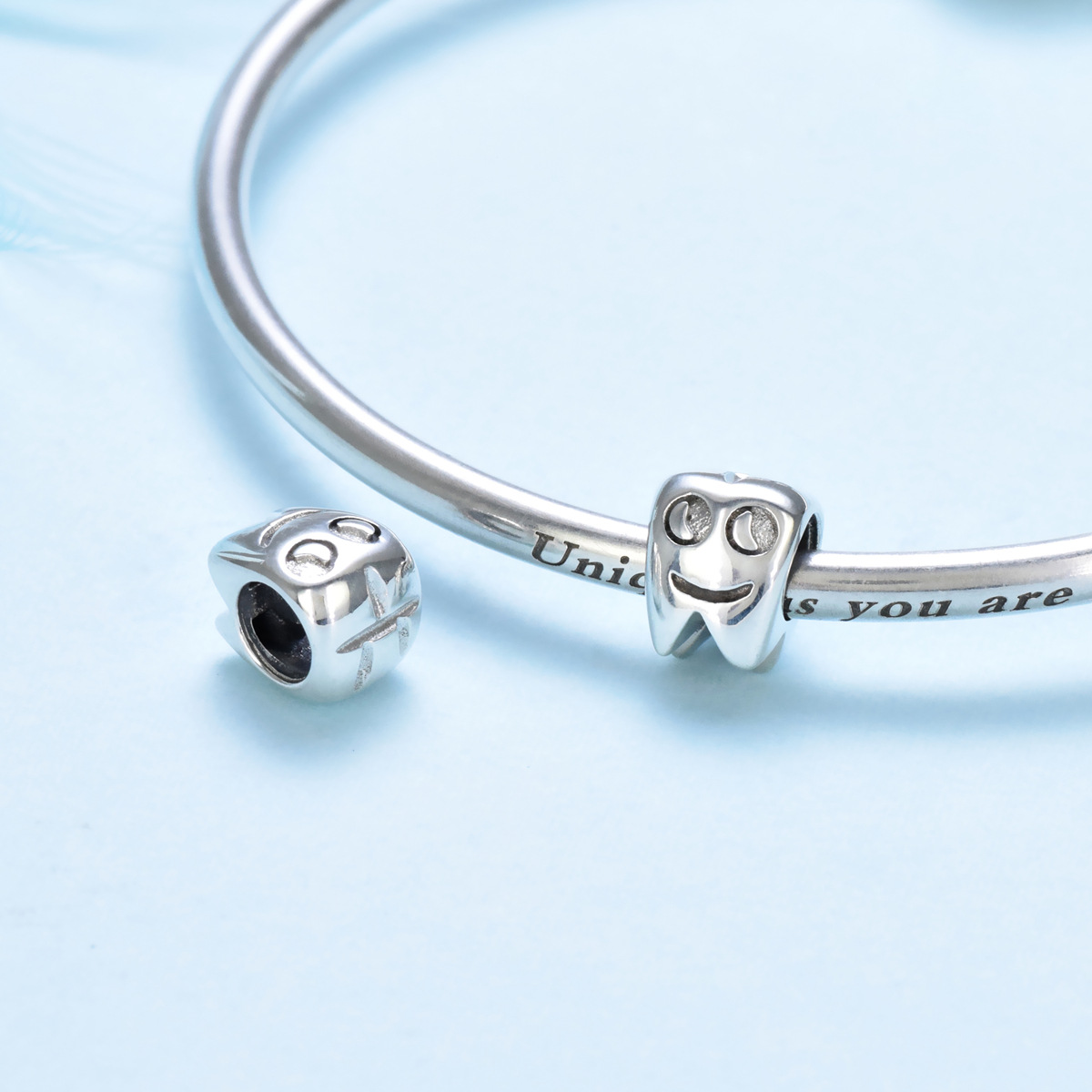 S925 sterling silver bead DIY pendant teeth - Image 5