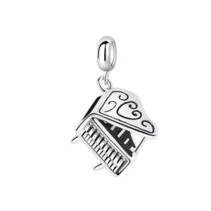 S925 pure silver bead DIY pendant piano