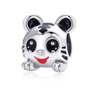 S925 Pure Silver Bead DIY Pendant Little Tiger