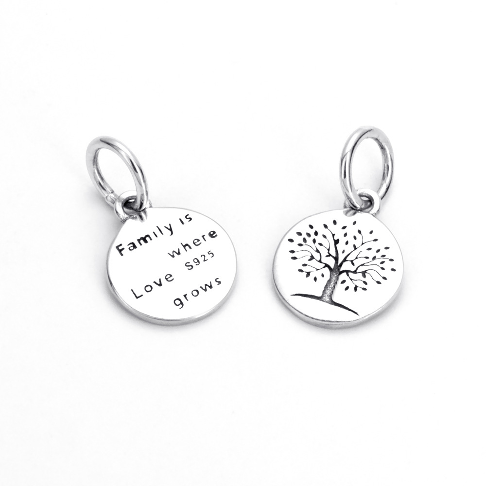S925 Pure Silver Bead DIY Pendant Family Tree - Image 5