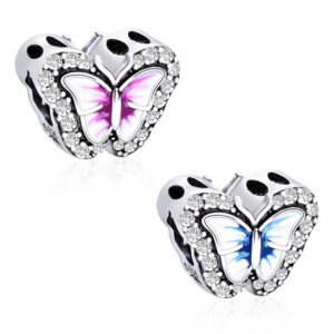 S925 sterling silver bead DIY pendant butterfly