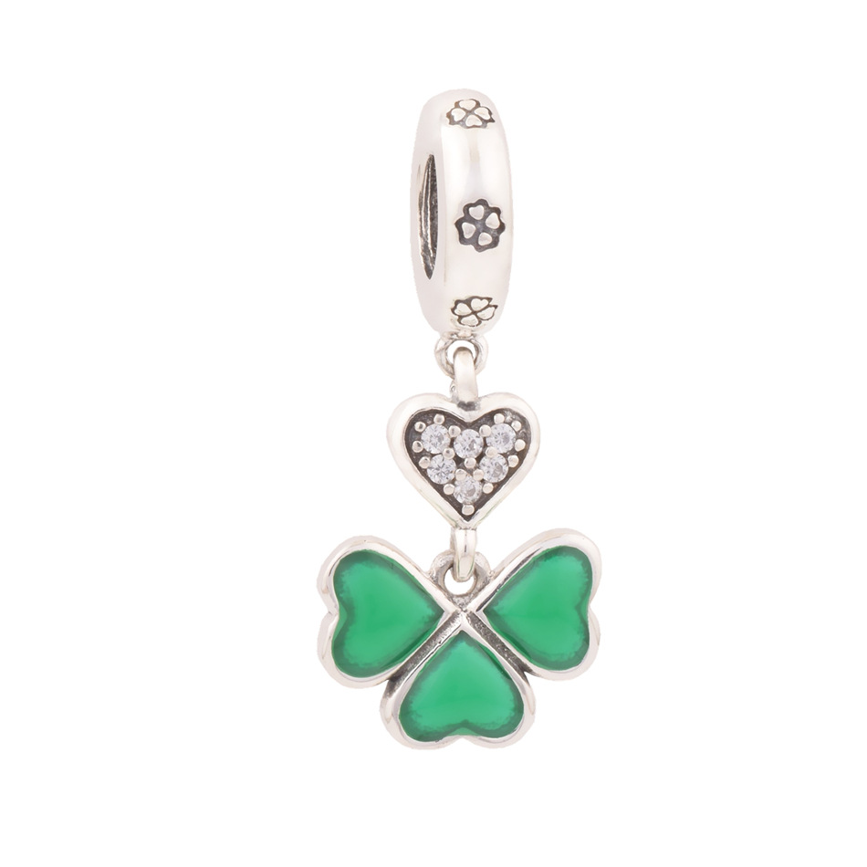 S925 Pure Silver Bead DIY Pendant Love Flower