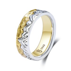 S925 sterling silver couple ring gold craft unisex