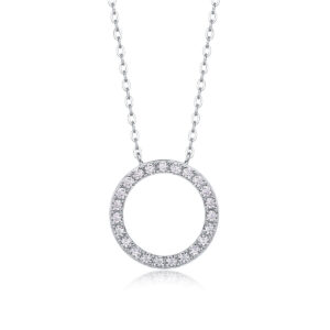 1.2CT D Color Circle Moissanite Necklace Pendant GRA Certified S925 Silver Neck Chain