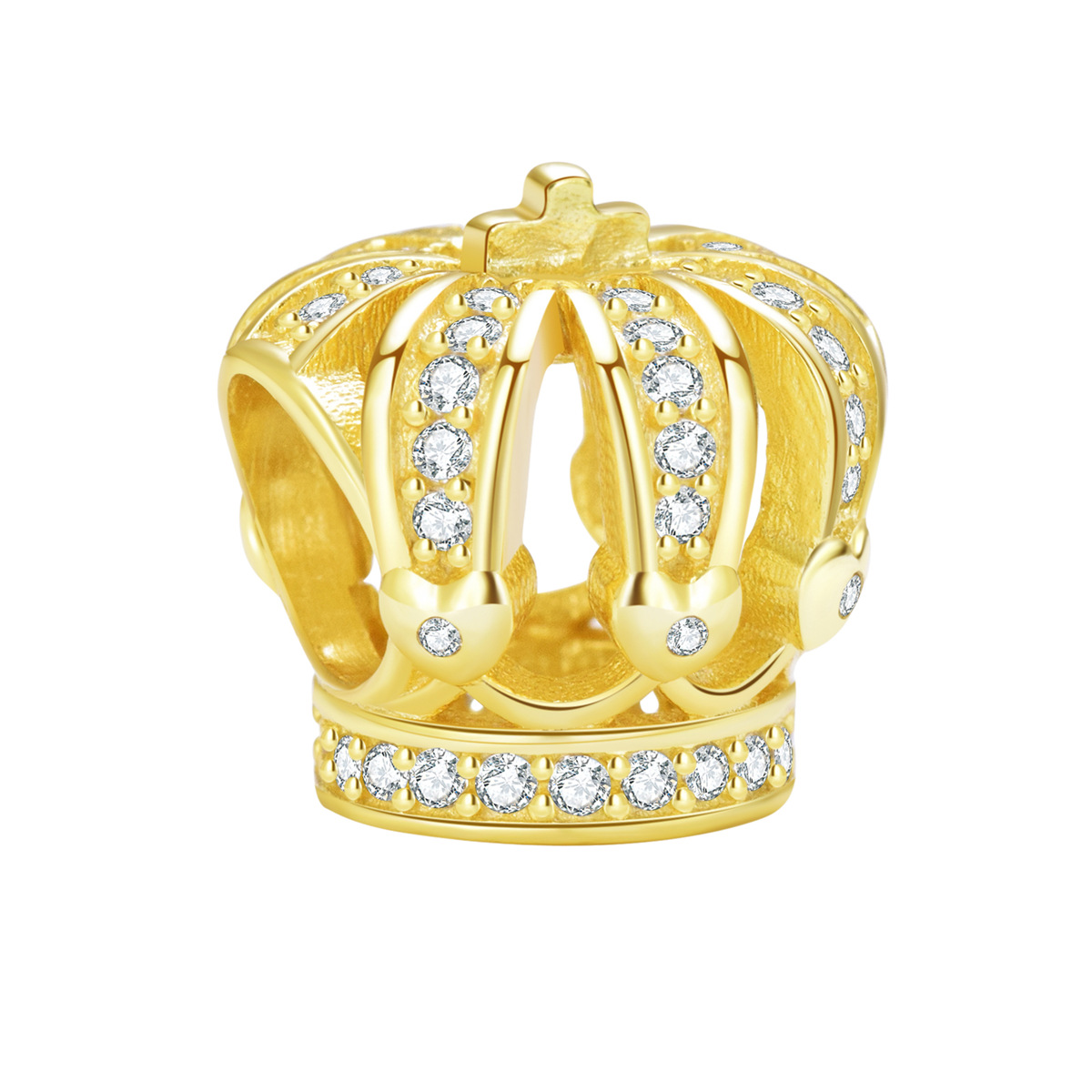 S925 Sterling Silver Beaded DIY Pendant Crown - Image 2