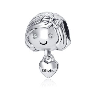 S925 sterling silver beaded DIY pendant for little girl