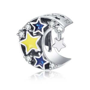 S925 sterling silver beaded DIY pendant starry sky