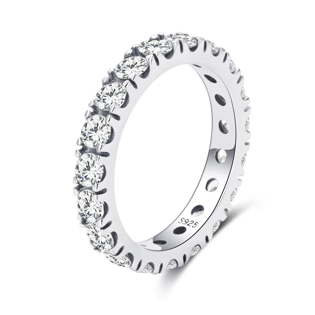 S925 sterling silver female ring set with diamond zircon - Image 3