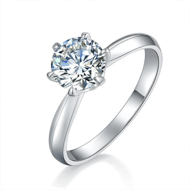 Six-claw ring S925 silver Moissanite Diamond Ring