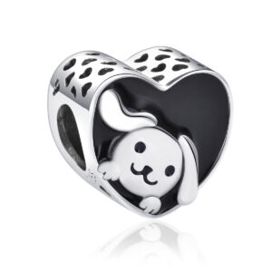 S925 sterling silver beaded DIY pendant puppy